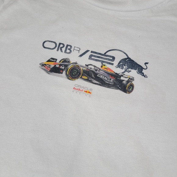 Hollister T-Shirt Mens M White Red Bull Racing F1 Graphic Relaxed Fit Tee - Picture 11 of 12